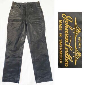 Vintage Johnson Leathers San Francisco Men's Black 5 Pocket Leather Pants 32 USA